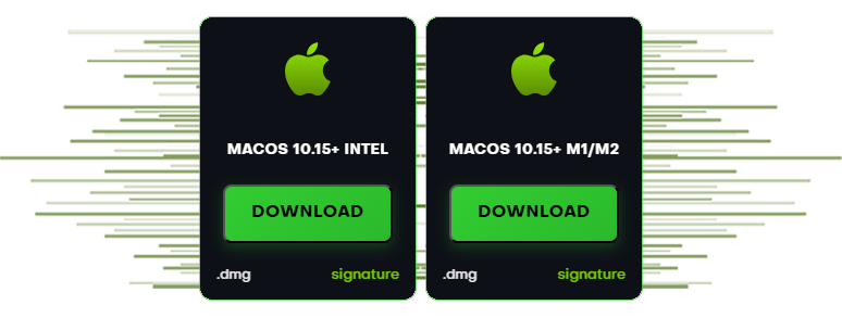 Downloading the SecretCryptos macOS installer.